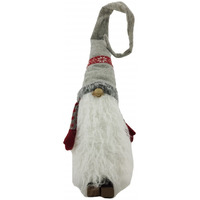 Red And Grey Winter Gnome With Snowflakes