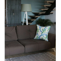 Blue And White Coral Marine Throw Pillow