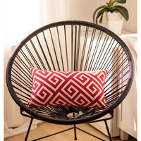 Red Greek Key Pattern Lumbar Throw Pillow
