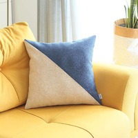 Blue And Ivory Diagonal Decorative Throw Pillow