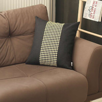 Black And Yellow Houndstooth Throw Pillow
