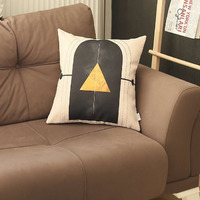 Yellow And Cream Arrowhead Printed Throw Pillow