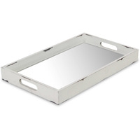 White Wooden Mirrored Serving Tray
