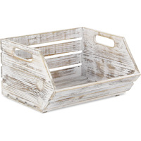 Distressed Gray Wooden Storage Box