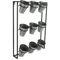 Nine Pot Metal Framed Wall Planter