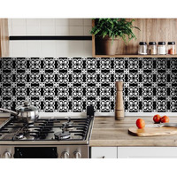 8"" X 8"" Black And White Stark Peel And Stick Removable Tiles