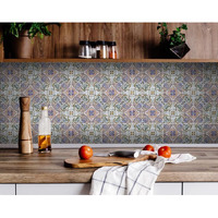 5"" X 5"" Muted Pastel Scroll Peel And Stick Tiles