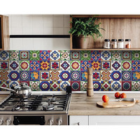 4"" X 4"" Mediterra Celestial Mosaic Peel And Stick Removable Tiles