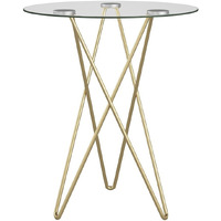 Geometric Clear Glass And Gold Round Table