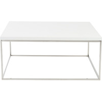 White And Chrome High Gloss Square Coffee Table