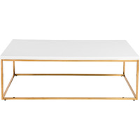 White And Gold High Gloss Coffee Table