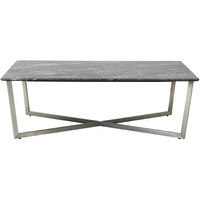 Black On Stainless Faux Marble Coffee Table