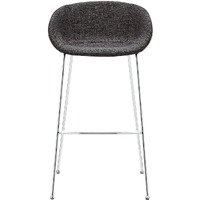 Set Of Two Black And Chrome Scoop Bar Stools