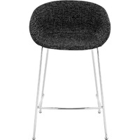 Set Of Two Black And Chrome Scoop Counter Stools
