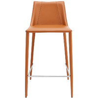 Rich Terra Cotta Faux Leather Counter Stool