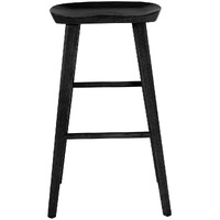 30"" Black Solid Wood Bar Stool