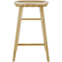 26"" Light Natural Brown Solid Wood Counter Stool