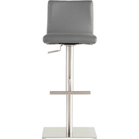 Adjustable Gray Faux Leather Aluminum Stool