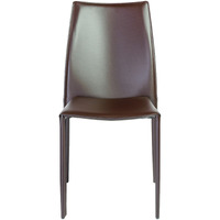 Set Of Two All Dark Brown Stacking Chairs