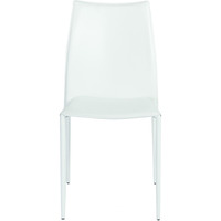 Set Of Two Premium All White Stacking Dining Chairs