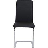 Set Of Two Mod Black And Silver Dining Chairs