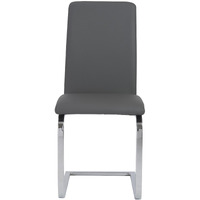 Set Of Two Mod Dark Gray And Silver Dining Chairs