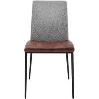 Set Of Two Brown And Light Gray Stainless Steel Chairs
