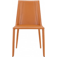 Sleek All Terra Cotta Faux Leather Dining Or Side Chair