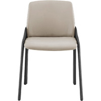 Set Of Two Light And Dark Gray Faux Faux Leather Side Chairs