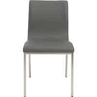 Set Of Two Minimalist Light Gray Faux Faux Leather Chairs