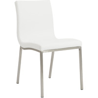 Set Of Two Minimalist White Faux Faux Leather Chairs