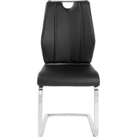 Set Of Two Black Faux Leather Cantilever Chairs
