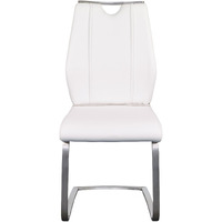 Set Of Two White Faux Leather Cantilever Chairs