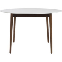 Round White And Brown Wooden Table