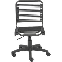 35"" All Black Round Bungee Cord Low Back Office Chair