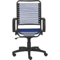 43"" Black And Blue Round Bungee Cord High Back Office Chair