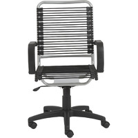 43"" Chrome And Black Round Bungee Cord High Back Office Chair