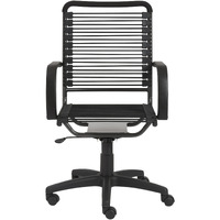 43"" All Black Round Bungee Cord High Back Office Chair