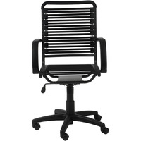 45"" All Black Flat Bungee Cord High Back Office Chair