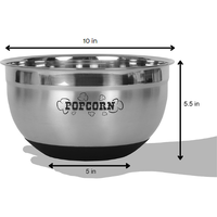 Sleek Stainless Steel Popcorn Serving Bowl
