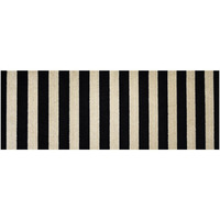 2' X 6' Black And Tan Wide Stripe Washable Runner Rug