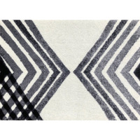 2' X 3' Black And Gray Abstract Arrow Washable Floor Mat