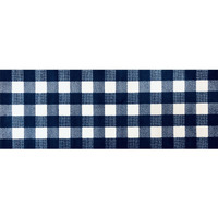 2' X 6' Navy And White Buffalo Plaid Washable Runner Rug