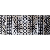 2' X 6' Black And Gray Aztec Washable Runner Rug