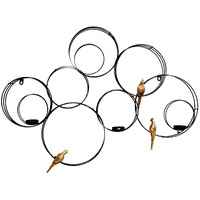 Black And Gold Birds Geometric Wall Decor