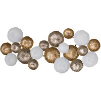 Retro Modern 39"" Metallic And White Metal Wall Art