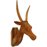Elk Head Traditional Teak Root Wall Dcor