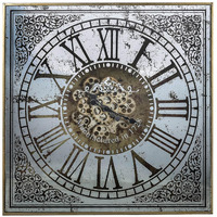 Silver And Gold Antique Style Square Wall Clock
