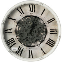 Rustic White Industrial Gear Vintage Wall Clock