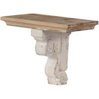 Classic Corbel Style White Washed Wall Shelf